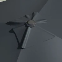 Outsunny 10x10ft Cantilever Umbrella Rotatable Square Market Parasol, 4 Adjustable Angle for Outdoor Backyard Patio Dark Grey(m-9)