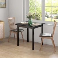 HOMCOM 30" Square Dining Table, Farmhouse Dining Room Table with Pine Wood Frame, Space Saving Small Kitchen Table, Black(m-1)