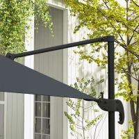 Outsunny 10x10ft Cantilever Umbrella Rotatable Square Market Parasol, 4 Adjustable Angle for Outdoor Backyard Patio Dark Grey(m-10)