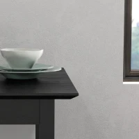 HOMCOM 30" Square Dining Table, Farmhouse Dining Room Table with Pine Wood Frame, Space Saving Small Kitchen Table, Black(m-9)