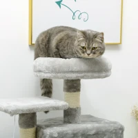 PawHut 49 Inch Large Cat Tree for Indoor Cats, Light Grey(m-7)