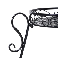 Outsunny 2 Shelf Flower Pot Stand 2-Tier Freestanding Plant Display Rack Indoor Outdoor Metal Easy to clean porch, patio, backyard(m-8)