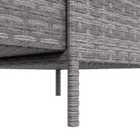 Outsunny Patio PE Rattan Storage Cabinet, Wicker Pool Cabinet Organizer, Outdoor Towel Rack for Pool with 3 Drawers, Gray(m-8)
