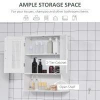 kleankin 2-Piece Bathroom Furniture Set, Small Bathroom Storage Cabinets with Doors and Shelves, Wall Mount Medicine Cabinet and Freestanding Bathroom Floor Cabinet, White(m-7)