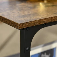 HOMCOM Industrial Coffee Table with Storage Shelf, 2-tier Center Table for Living Room, Rustic Brown(m-9)