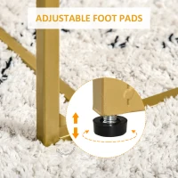 HOMCOM Contemporary Coffee Tables with Double Tempered Glass Tabletops, Golden Side Table with Metal Base Adjustable Foot for Living Room, Bedroom(m-6)