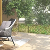 Outsunny 4 Pack Garden Fencing for Yard, Decorative Fence Panels as Animal Barrier and Flower Edging, Swirls(m-7)