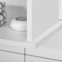 kleankin 2-Piece Bathroom Furniture Set, Small Bathroom Storage Cabinets with Doors and Shelves, Wall Mount Medicine Cabinet and Freestanding Bathroom Floor Cabinet, White(m-9)