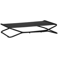 PawHut 47.5" Elevated Foldable Cool Dog Bed for Medium Dog, Indoor Outdoor Raised Pet Cot with Breathable Mesh, Black(m-2)