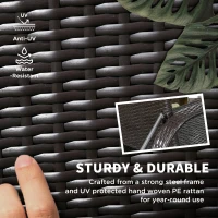 Outsunny Outdoor Lounger, Deck Lounge Chair with Headrest, 5-Level Adjustable, Backrest, Wheels, Deep Coffee and Med Grey(m-4)