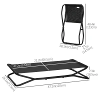 PawHut 47.5" Elevated Foldable Cool Dog Bed for Medium Dog, Indoor Outdoor Raised Pet Cot with Breathable Mesh, Black(m-3)