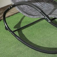 Outsunny Outdoor Patio Rocking Chair, Porch Rocker for Sun Tanning with Pillow and Armrests for Lawn, Beach, Gray(m-8)