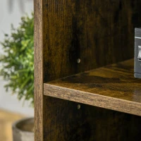 HOMCOM Living Room Furniture Set, Industrial Living Room Tables and TV Stand for 55" TVs, 2-tier Coffee Table and C-shaped Side Table with Storage Shelves, Rustic Brown(m-10)