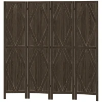 HOMCOM 5.6 Ft. Tall 4-Panel Room Divider, Diamond Pattern Freestanding Folding Privacy Screen Panels, Partition Wall Divider for Indoor Bedroom Office(m-2)
