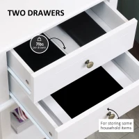 HOMCOM Modern Sofa Side Table, Accent End Table with Drawers and Storage Shelf, Nightstand for Bedroom Living Room, White(m-4)