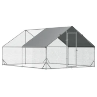PawHut 9.8' x 13.1' x 6.6' Chicken Coop Cage, Outdoor Hen House w/Cover & Lockable Door(m-2)