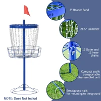 Soozier 24-Chain Portable Practice Basket for Disc Golf Target Stand Easy Assembly & Lightweight Basket w/ Carry Bag Deep Blue(m-7)
