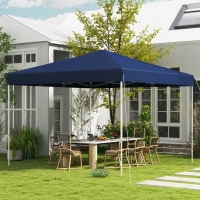 Outsunny 13' x 13' Pop Up Canopy Tent with Height Adjustable for Outdoor, Garden, Patio, Dark Blue(m-2)