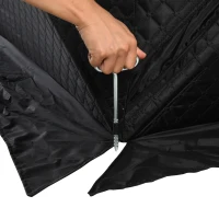 Outsunny 2 Person Ice Fishing Shelter, Pop-up Ice Fishing Tent, Ice Shanty, Portable and Insulated, with 2 Doors and Carrying Bag, Black(m-8)
