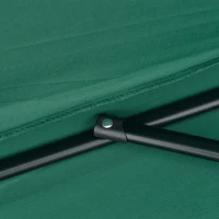 Outsunny 9ft Half Round Umbrella Outdoor Balcony Parasol Patio Garden Outdoor Window Sun Shade w/  5 Ribs Dark Green(m-10)