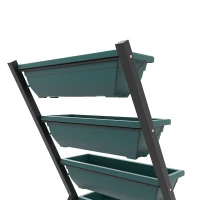 Outsunny 5-Tier Raised Garden Bed with 5 Planter Box, Outdoor Plant Stand Grow Containers with Leaking Holes for Balcony Patio Outdoor, Green(m-7)