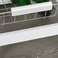 HOMCOM Mobile Kitchen Cart, Rolling Kitchen Island with Storage, Solid Wood Frame Utility Cart with Wire Fruit Baskets and Drawer, White(m-7)