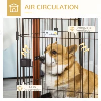 PawHut Steel Dog Crate Cage, Lightweight Puppy Kennel, with Front Door, Secured Latch, No Leak Tray, for Small & Medium Sized Dog, 35" x 22.5" x 23.5"(m-4)