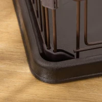 PawHut Steel Dog Crate Cage, Lightweight Puppy Kennel, with Front Door, Secured Latch, No Leak Tray, for Small & Medium Sized Dog, 35" x 22.5" x 23.5"(m-8)