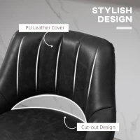 HOMCOM Swivel Bar Stools Set of 2, Faux Leather Upholstered Counter Height Barstools with Round Metal Base(m-7)