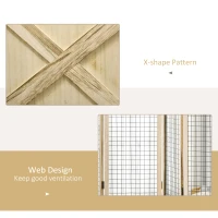 HOMCOM 4.7' 4 Panel Room Divider, Indoor Privacy Screens for Home, Natural(m-4)