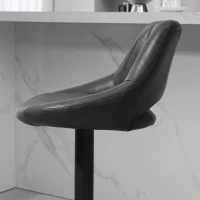 HOMCOM Swivel Bar Stools Set of 2, Faux Leather Upholstered Counter Height Barstools with Round Metal Base(m-9)