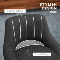 HOMCOM Swivel Bar Stools Set of 2, Linen Upholstered Counter Height Barstools with Round Metal Base(m-7)