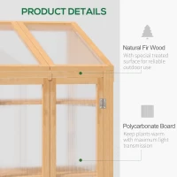 Outsunny Wooden Cold Frame Greenhouse, Raised Planter Bed Protection with Openable Top and 3 Shelves for Outdoor Indoor, 27.5" x 19.75" x 47.25", Brown(m-4)