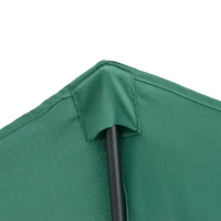 Outsunny 9ft Half Round Umbrella Outdoor Balcony Parasol Patio Garden Outdoor Window Sun Shade w/  5 Ribs Dark Green(m-9)
