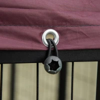 PawHut Outdoor Dog Kennel, Lockable Pet Playpen Crate, Welded Wire Steel Fence, Rotating Bowl Holders, Red(m-9)