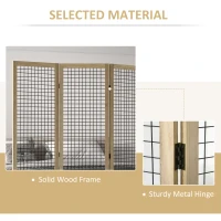 HOMCOM 4.7' 4 Panel Room Divider, Indoor Privacy Screens for Home, Natural(m-5)