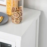 HOMCOM Modern Sideboard Buffet Cabinet, Kitchen Storage Cabinet with 2 Drawers, Bottom Shelf, Glass Doors, White(m-9)