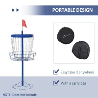 Soozier 24-Chain Portable Practice Basket for Disc Golf Target Stand Easy Assembly & Lightweight Basket w/ Carry Bag Deep Blue(m-5)