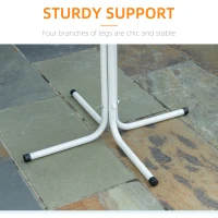 Outsunny 3 Pieces Patio Bistro Set, Metal Frame Garden Coffee Table Set with 2 Chairs & Round Table for Outdoor Yard Porch Poolside Balcony, White(m-6)