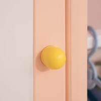 Qaba Kids Toy Organizer and Storage Book Shelf with shelf, Storage Cabinet, Hanger, Storage Board, and Storage Basket, Orange(m-8)