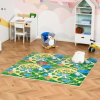 Qaba Kids Foam Puzzle Floor Tiles Baby Toddler Play Mat 36Pcs Anti-slip Crawling Learning with End Border Dinosaur Land Pattern 35SqFt EVA(m-1)