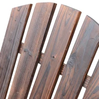 Outsunny Wooden Adirondack Chair with Ottoman, Outdoor Fire Pit Chair, Supports Up to 330 lbs., Rustic Brown(m-9)