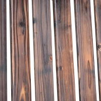 Outsunny Wooden Adirondack Chair with Ottoman, Outdoor Fire Pit Chair, Supports Up to 330 lbs., Rustic Brown(m-8)