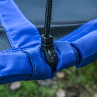 Outsunny 43.25" Saucer Swing, Nest Web Rope Seat with Adjustable Hanging Ropes, for Indoor Outdoor Children 3-12 Years Old, Blue(m-9)