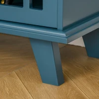 HOMCOM Storage Cabinet with Fretwork Doors and Shelf, Modern Freestanding Sideboard, Buffet, Blue(m-10)