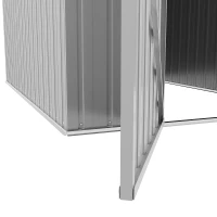 Outsunny 4' x 6' Lean to Garden Storage Shed, Outdoor Metal Tool House with Lockable Door Vents for Backyard Patio Lawn, White(m-9)