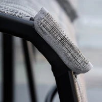 Outsunny Lounger Chair Set of 3 with 7-Level Adjustable Backrest, 5-Level Adjustable Footrest, Patio Chaise Lounge with Glass Top Side Table, Grey(m-9)