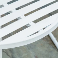 Outsunny 3 Pieces Patio Bistro Set, Metal Frame Garden Coffee Table Set with 2 Chairs & Round Table for Outdoor Yard Porch Poolside Balcony, White(m-7)