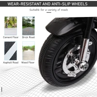 Aosom 6V Kids Electric Motorcycle Ride On Toy Battery Powered with Light Music MP3 3-Wheel Storage Box Ages 18 months - 5 years, Black(m-5)