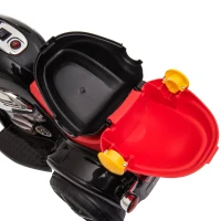 Aosom 6V Kids Electric Motorcycle Ride On Toy Battery Powered with Light Music MP3 3-Wheel Storage Box Ages 18 months - 5 years, Black(m-9)